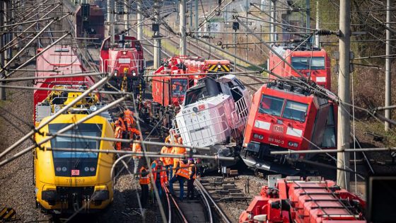 حادث تصادم قطارين في ألمانيا يغلق الخط الحديدي بين برلين وهانوفر