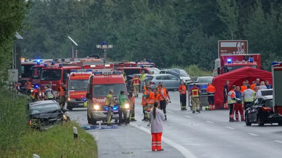 ألمانيا:أمطار مفاجئة تؤدي إلى حادث مروري مروع و تصادم جماعي وإصابات خطيرة